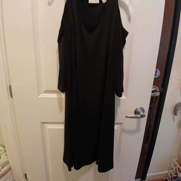 SUSAN GRAVER BLACK CUT-OUT SHOULDER DRESS - Picture 2 of 6